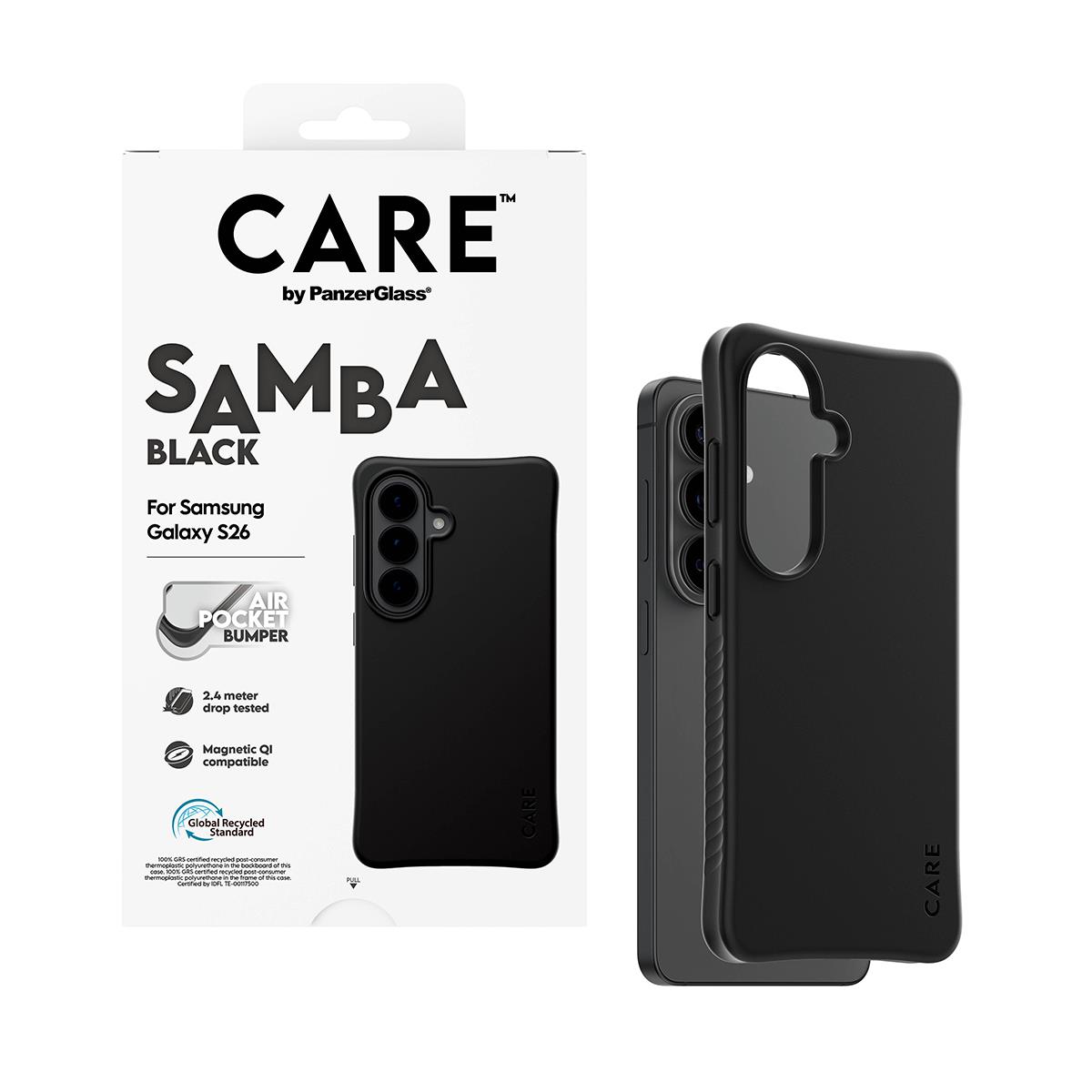 PANZERGLASS CARE by PanzerGlass Samba Case Black w. Qi Samsung Galaxy S 2026 Pro