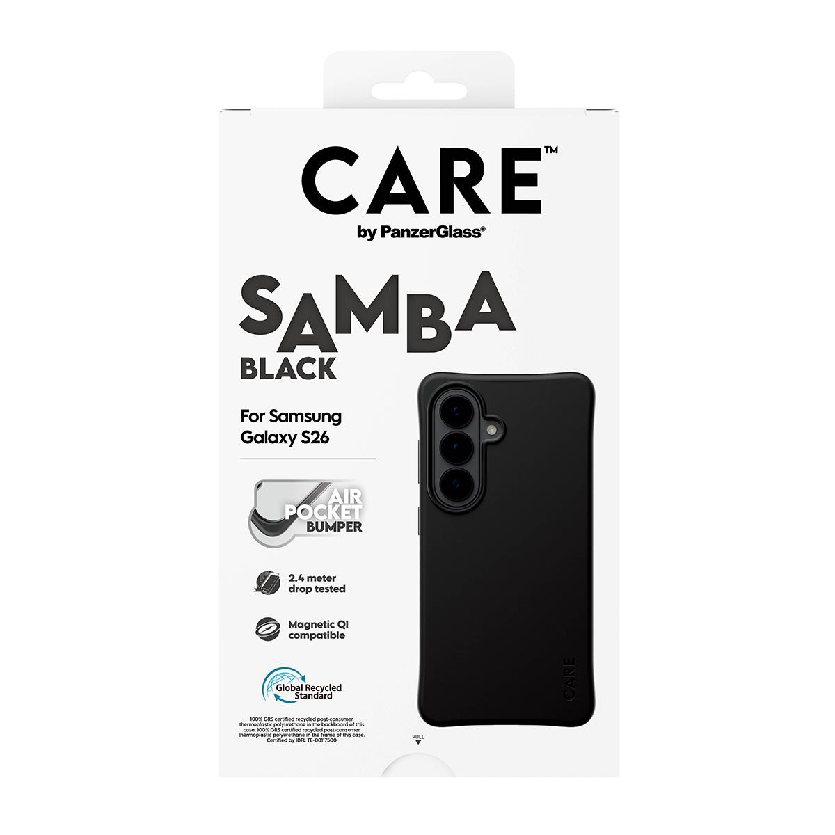 PANZERGLASS CARE by PanzerGlass Samba Case Black w. Qi Samsung Galaxy S 2026 Pro