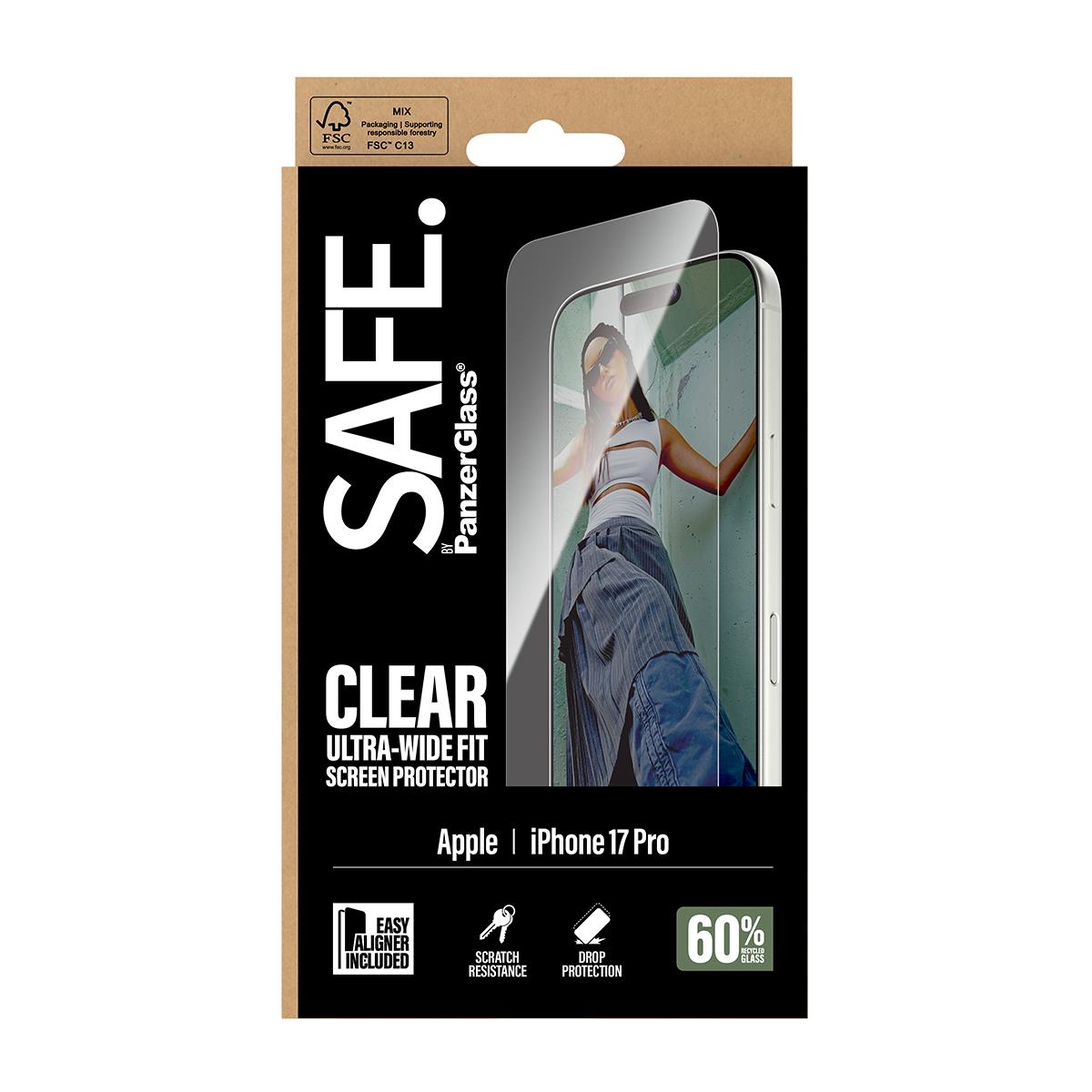 PANZERGLASS Screen Protector for iPhone 17 Pro Ultra- Wide Fit with EasyAligne