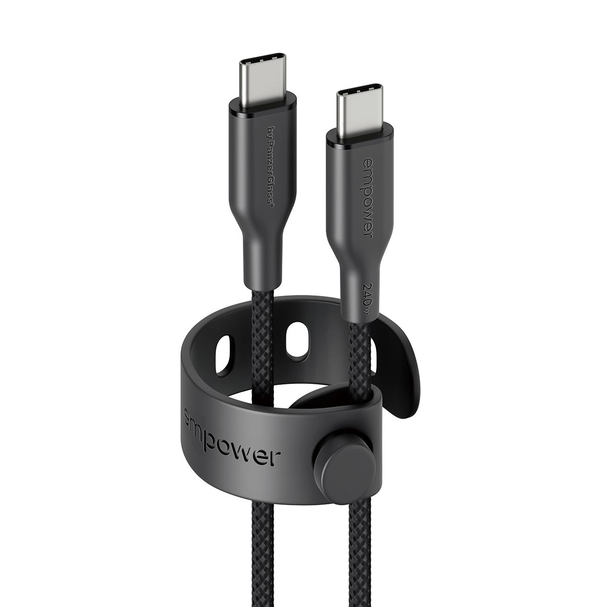 PANZERGLASS Data Transfer Cable - Racing USB-C to USB-C 240W USB 2.0 1.2M Space Black
