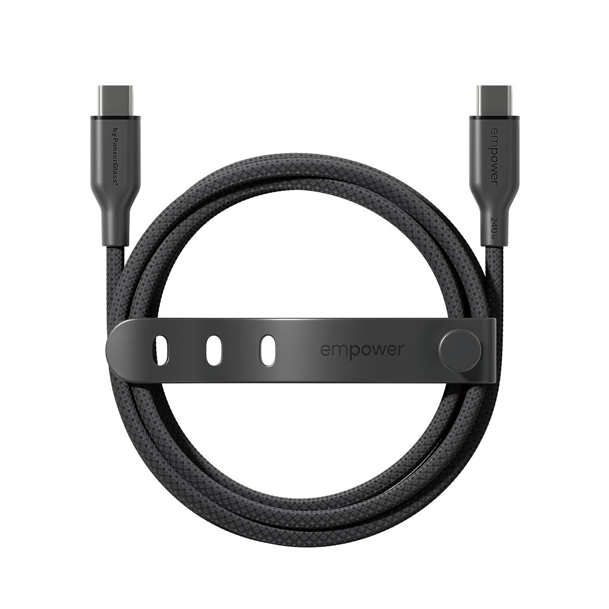 PANZERGLASS Data Transfer Cable - Racing USB-C to USB-C 240W USB 2.0 1.2M Space Black
