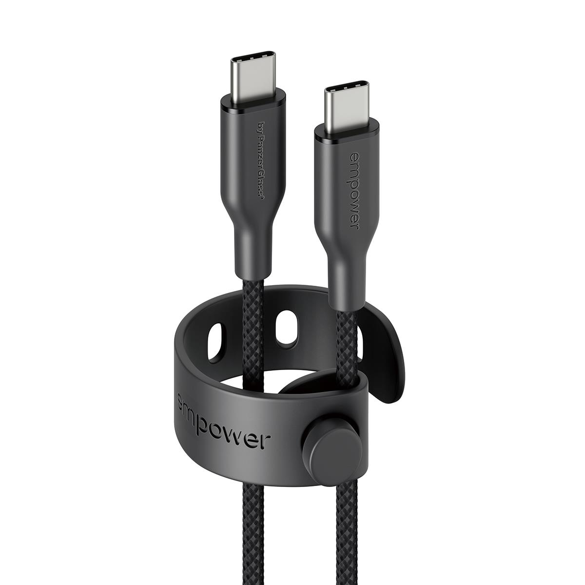 PANZERGLASS Data Transfer Cable - Racing USB-C to USB-C Cable 60W USB 2.0 2M Space Black