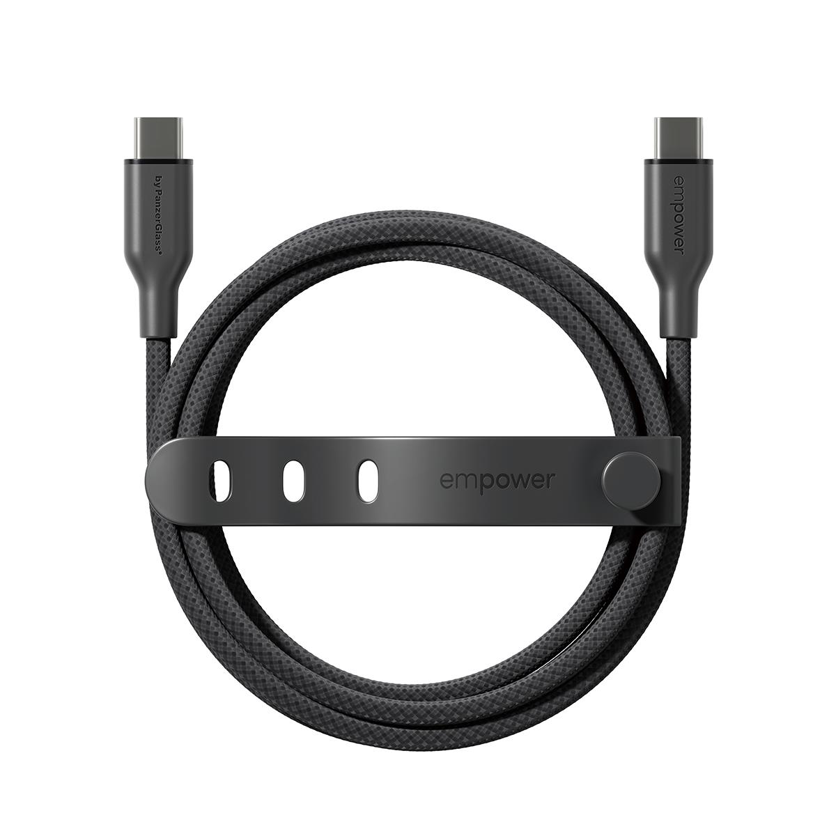 PANZERGLASS Data Transfer Cable - Racing USB-C to USB-C Cable 60W USB 2.0 2M Space Black