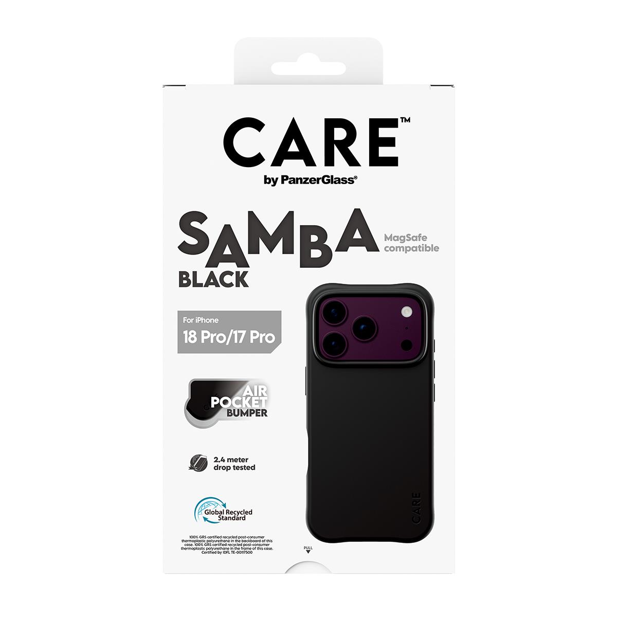 PANZERGLASS Care Fashionable Case Samba Black W. Magsafe iPhone 18 Pro
