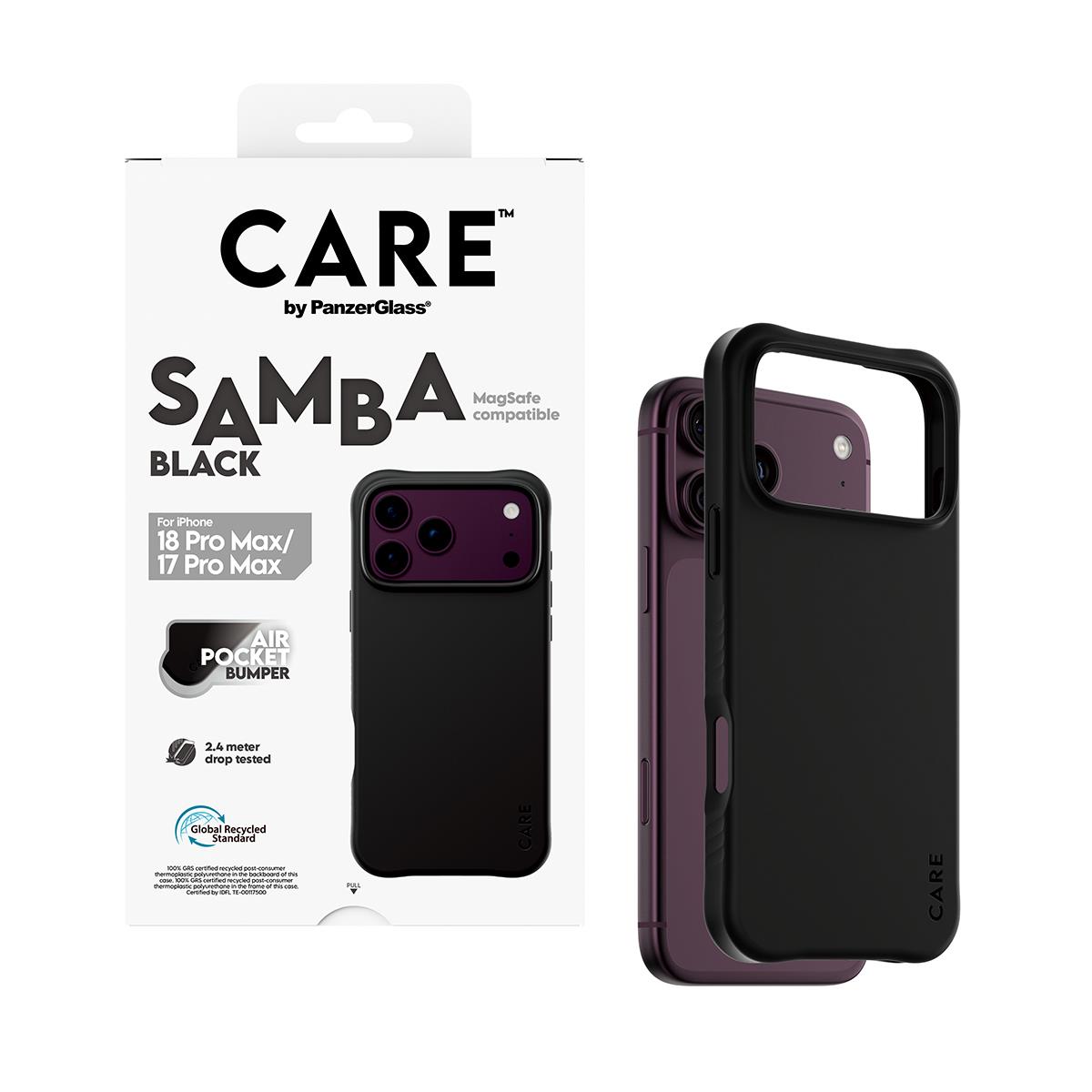PANZERGLASS Care Fashionable Case Samba Black W. Magsafe iPhone 18 Pro Max
