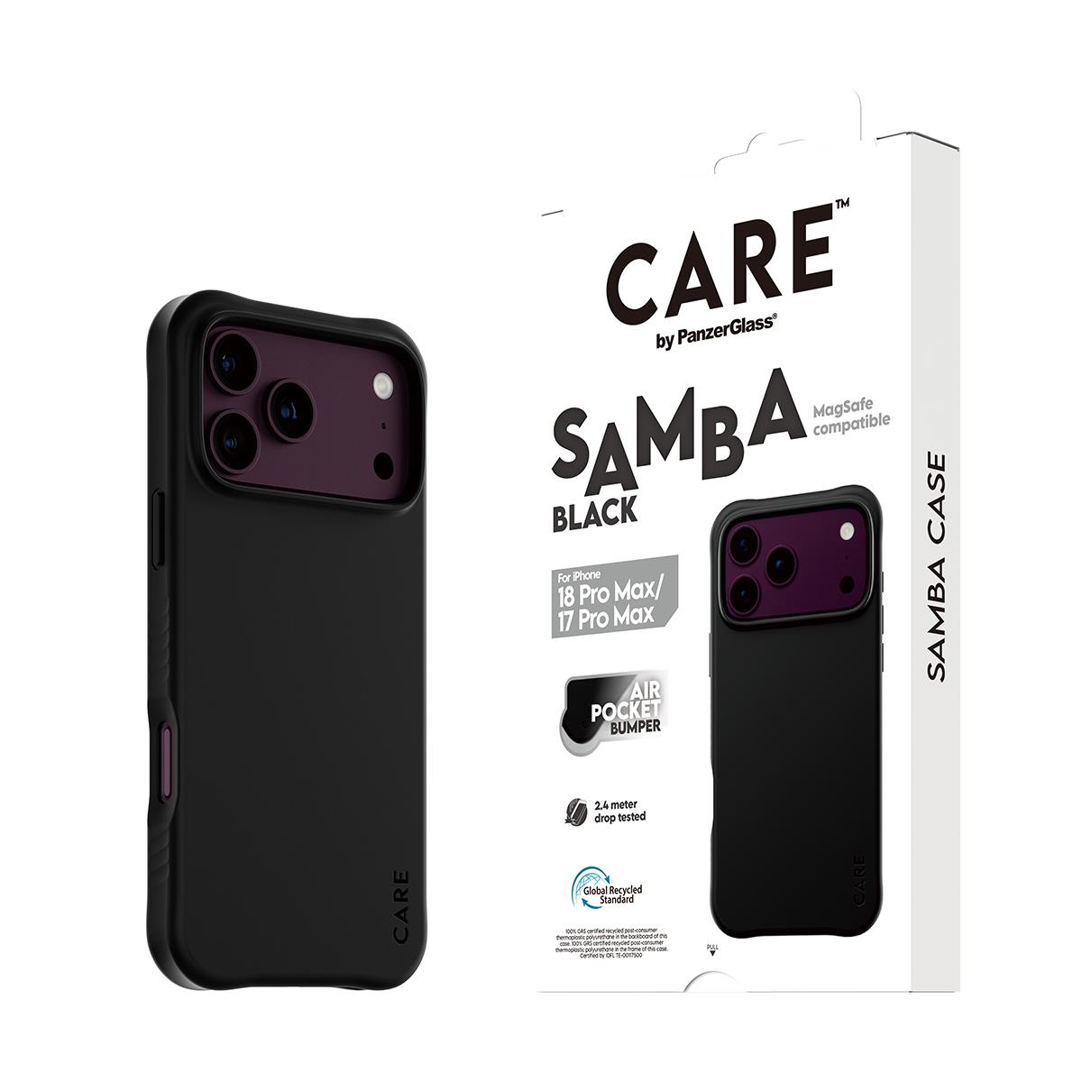 PANZERGLASS Care Fashionable Case Samba Black W. Magsafe iPhone 18 Pro Max
