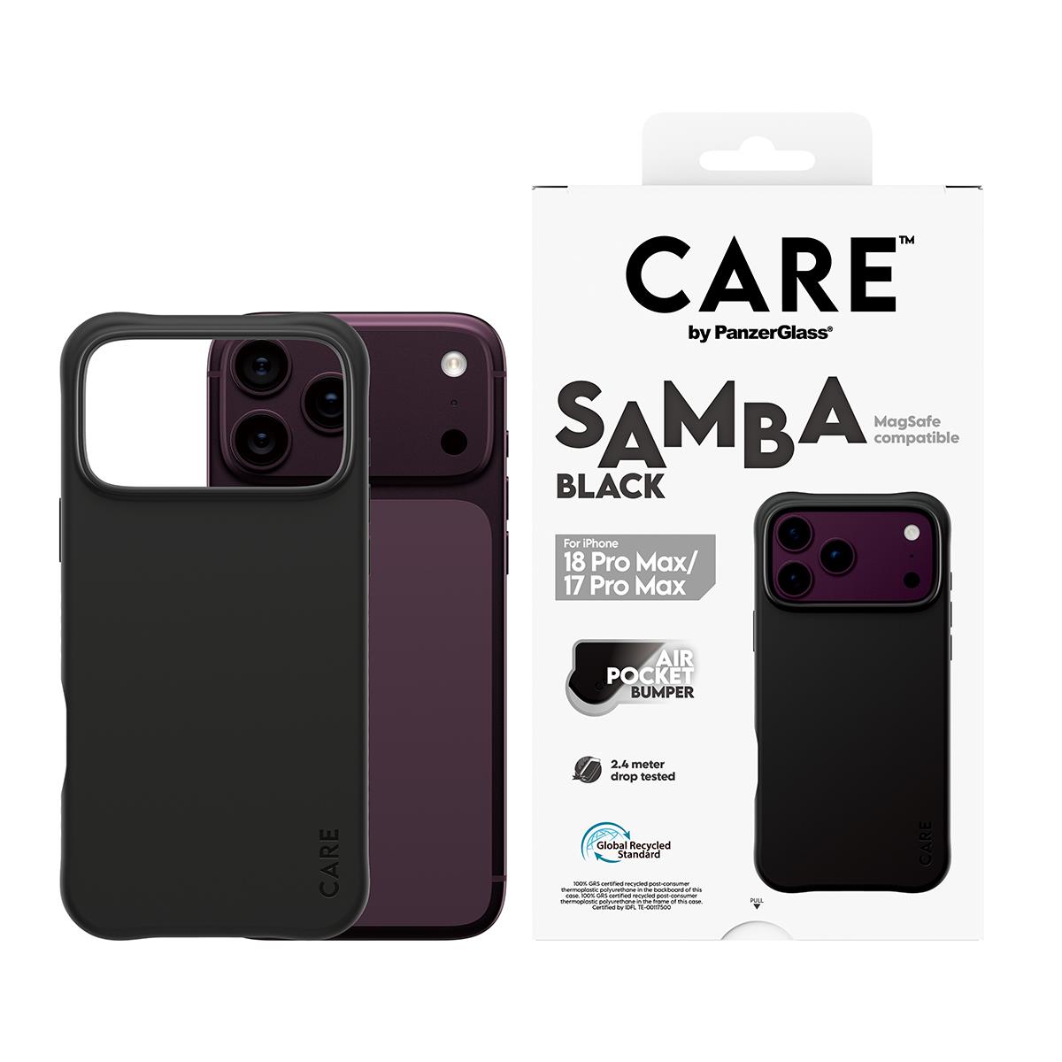 PANZERGLASS Care Fashionable Case Samba Black W. Magsafe iPhone 18 Pro Max