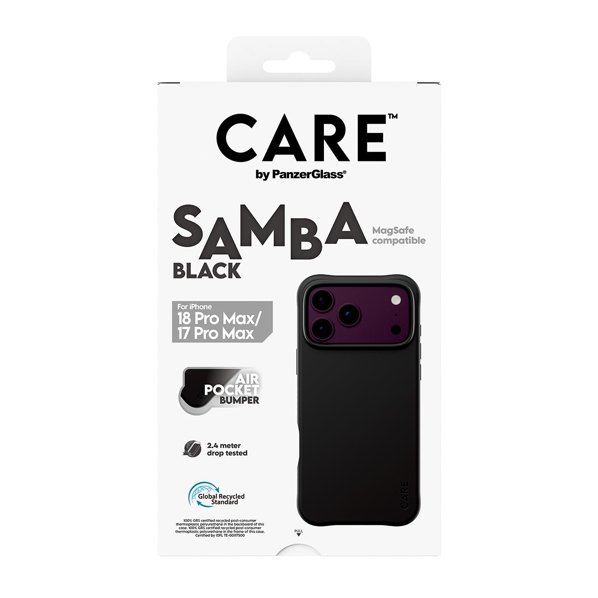 PANZERGLASS Care Fashionable Case Samba Black W. Magsafe iPhone 18 Pro Max