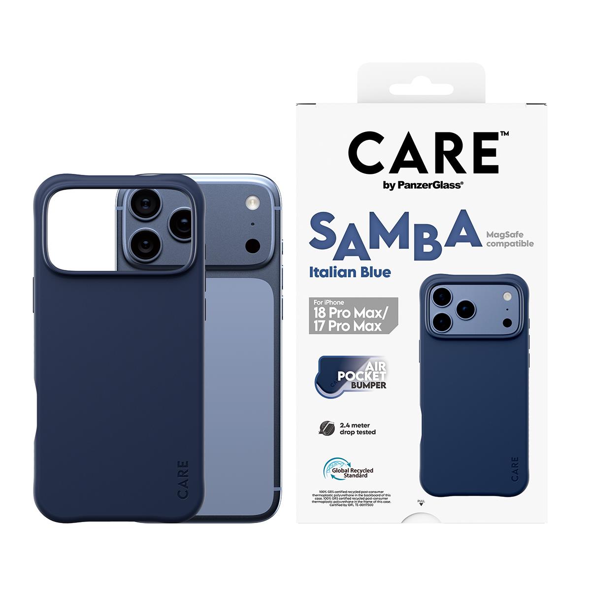 PANZERGLASS Care Fashionable Case Samba Blue W. Magsafe iPhone 18 Pro Max