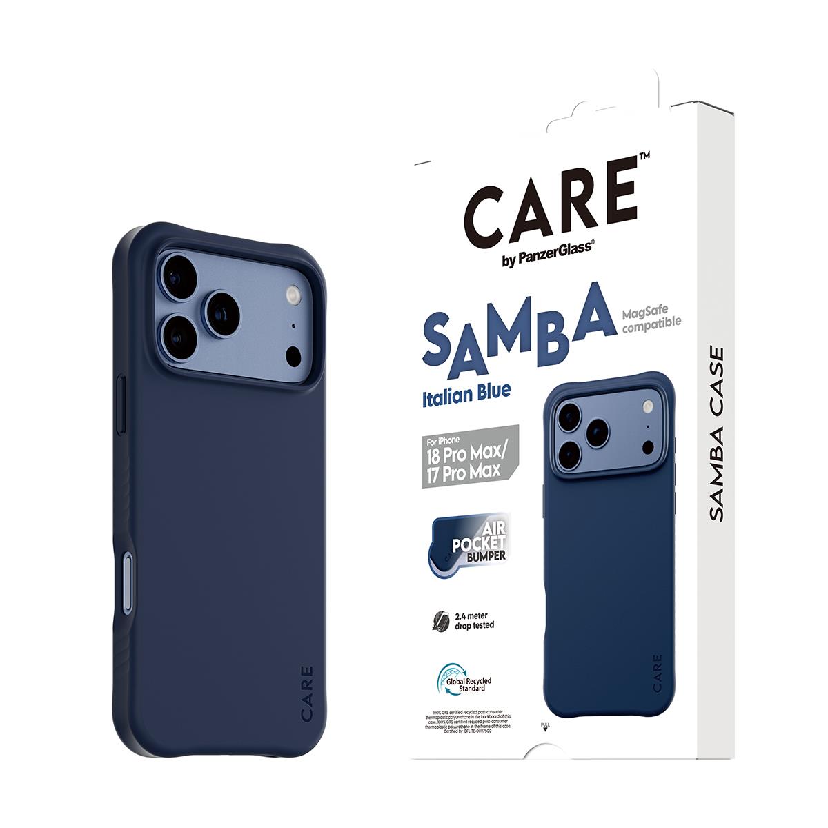 PANZERGLASS Care Fashionable Case Samba Blue W. Magsafe iPhone 18 Pro Max