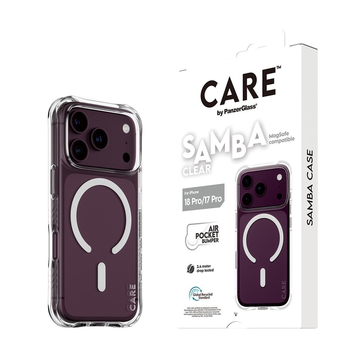 PANZERGLASS CARE Fashionable Case Samba Transparent w. White MagSafe iPhone 18 Pro