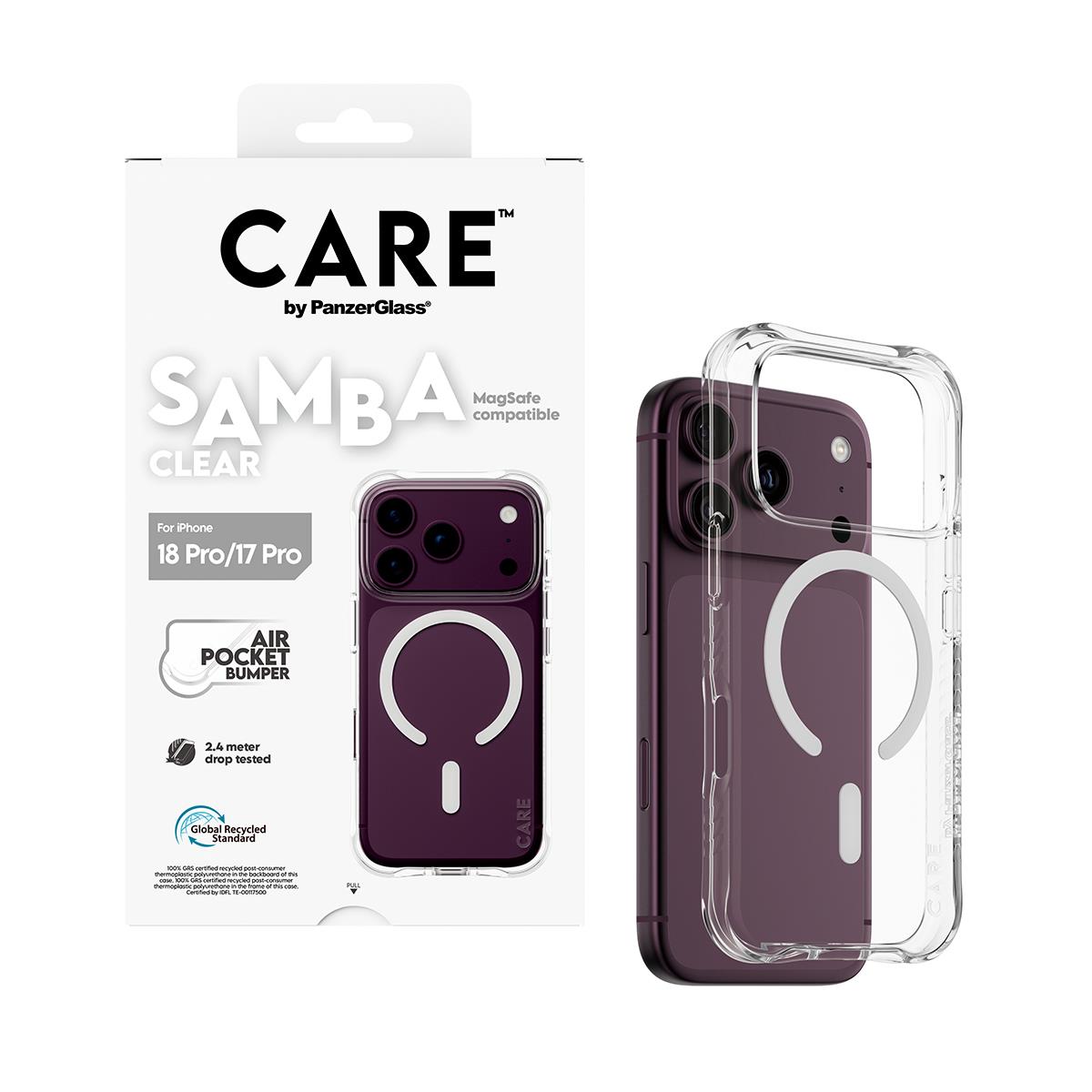 PANZERGLASS CARE Fashionable Case Samba Transparent w. White MagSafe iPhone 18 Pro