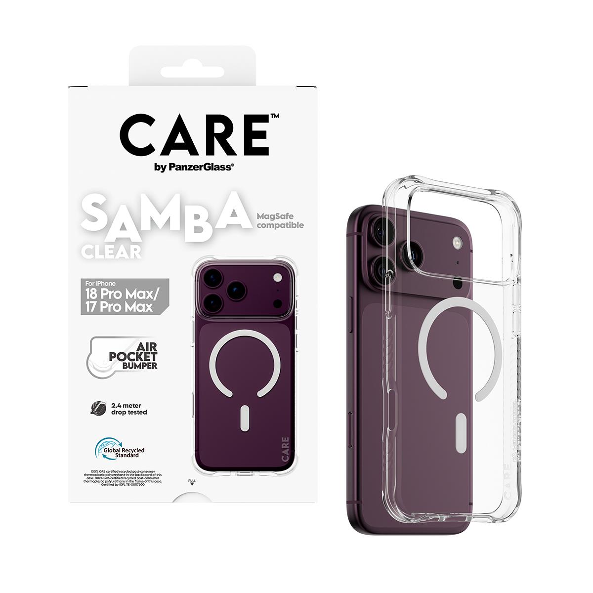 PANZERGLASS CARE Fashionable Case Samba Transparent w. White MagSafe iPhone 18 Pro Max
