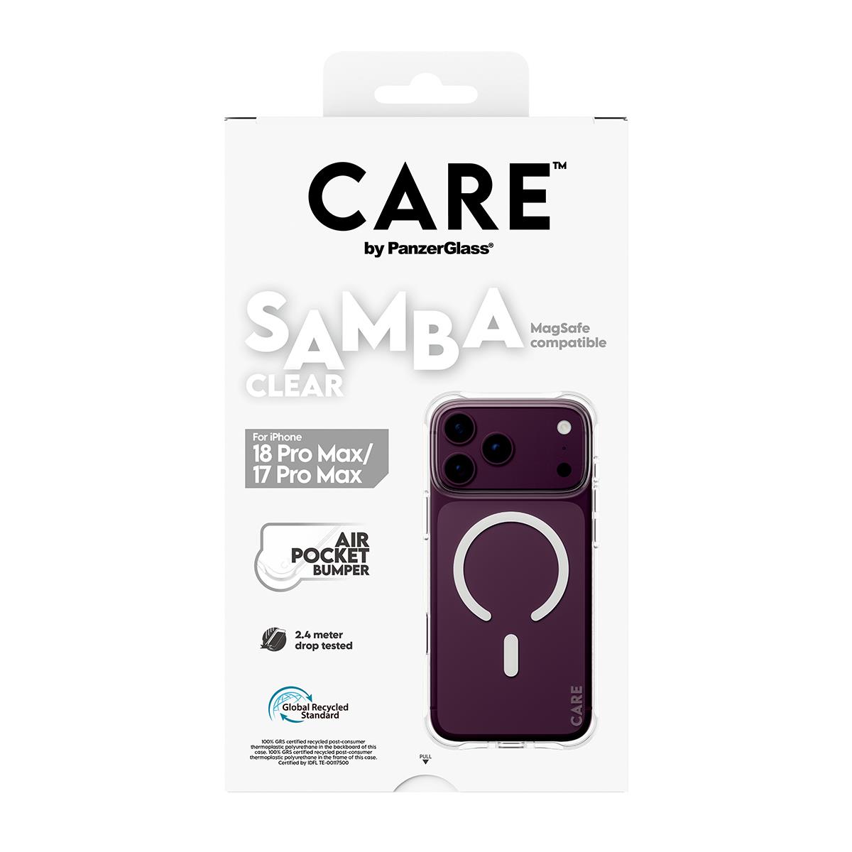PANZERGLASS CARE Fashionable Case Samba Transparent w. White MagSafe iPhone 18 Pro Max
