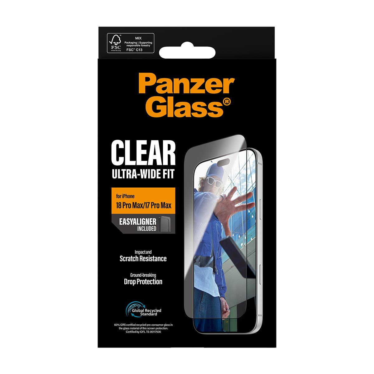 PANZERGLASS Screen Protector for iPhone 18 Pro Max/17 Pro Max/Ultra-Wide Fit w