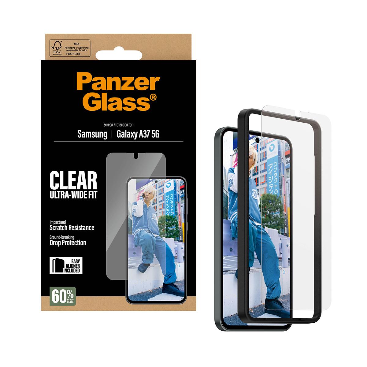 PANZERGLASS Screen Protector for Samsung Galaxy A37 5G Ultra-Wide Fit w. EasyAligner