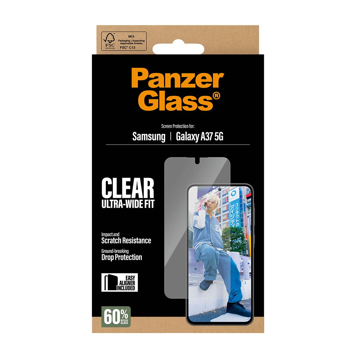 PANZERGLASS Screen Protector for Samsung Galaxy A37 5G Ultra-Wide Fit w. EasyAligner