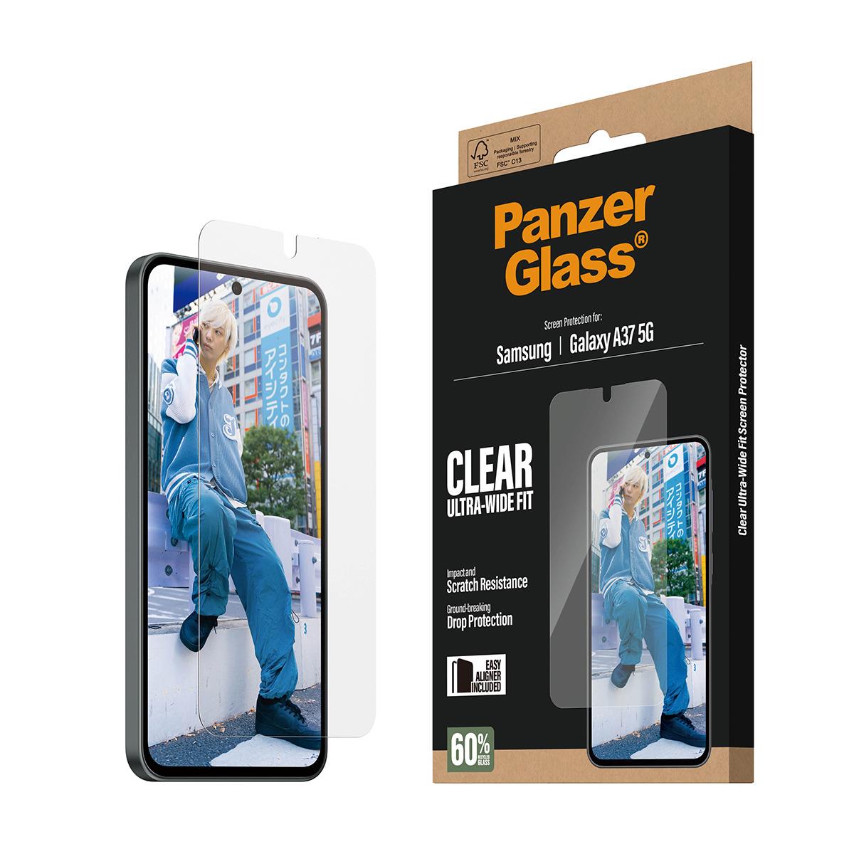 PANZERGLASS Screen Protector for Samsung Galaxy A37 5G Ultra-Wide Fit w. EasyAligner