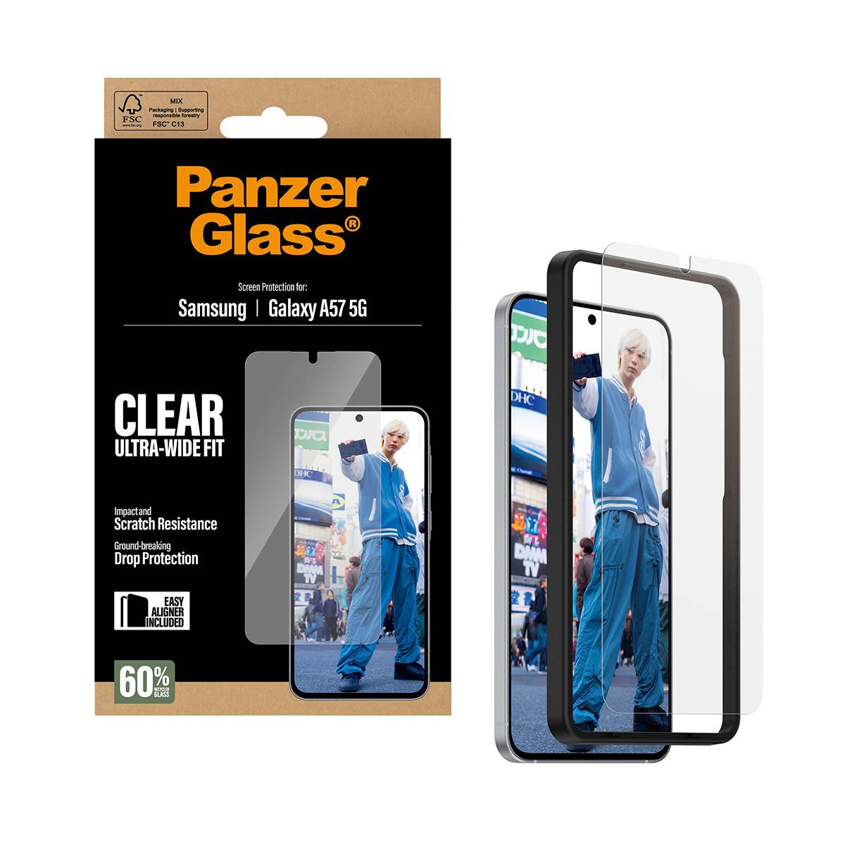 PANZERGLASS Screen Protector for Samsung Galaxy A57 5G Ultra-Wide Fit w. EasyAligner