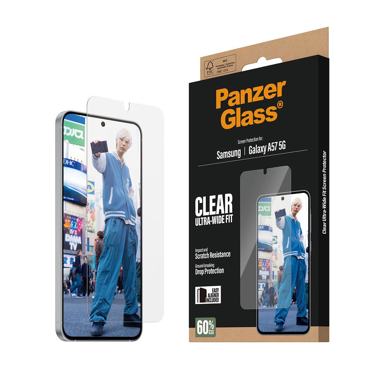PANZERGLASS Screen Protector for Samsung Galaxy A57 5G Ultra-Wide Fit w. EasyAligner