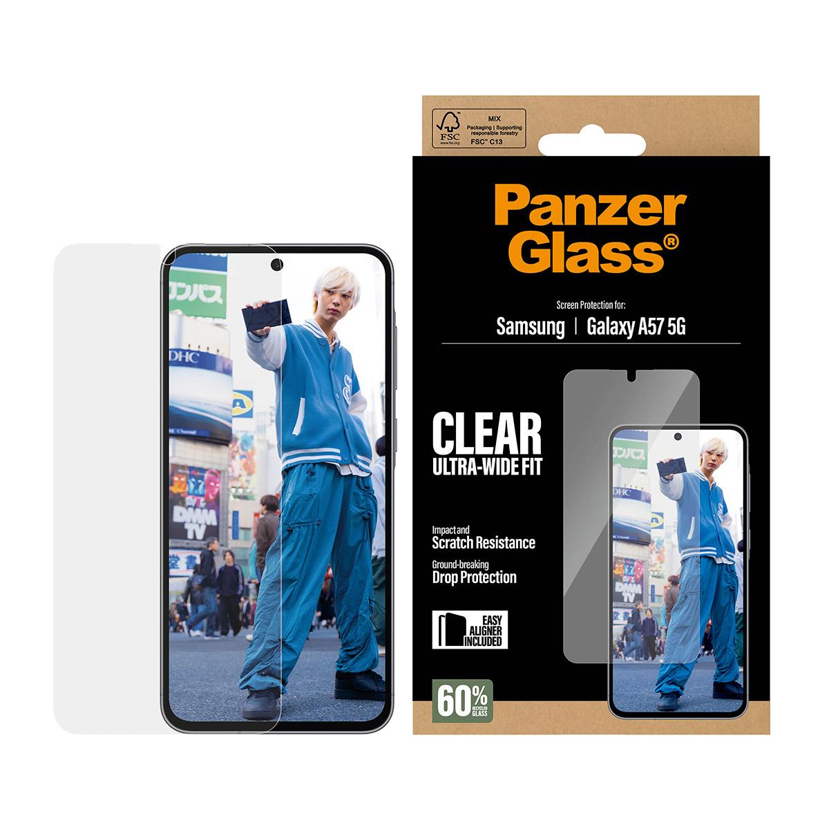 PANZERGLASS Screen Protector for Samsung Galaxy A57 5G Ultra-Wide Fit w. EasyAligner