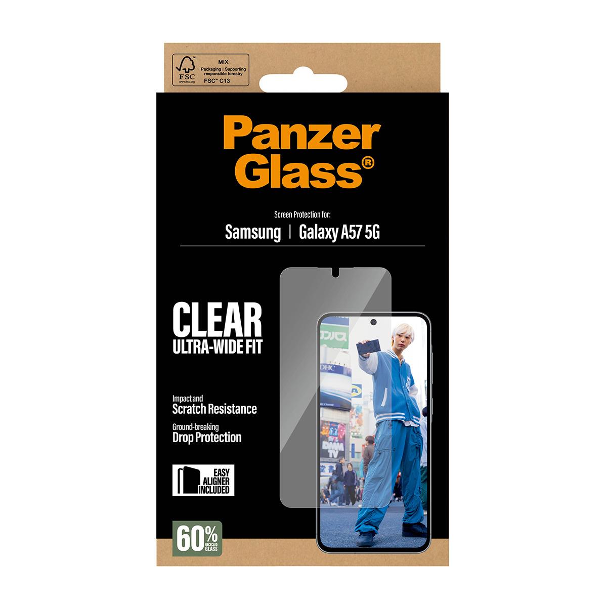 PANZERGLASS Screen Protector for Samsung Galaxy A57 5G Ultra-Wide Fit w. EasyAligner
