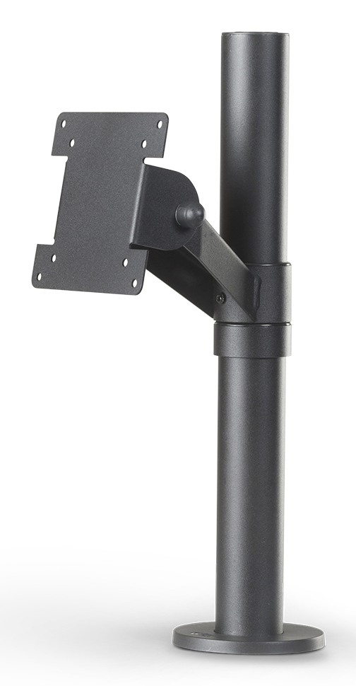 ERGONOMIC SOLUTION Pole With Vesa Mount - On Angled Connection Joint - Black