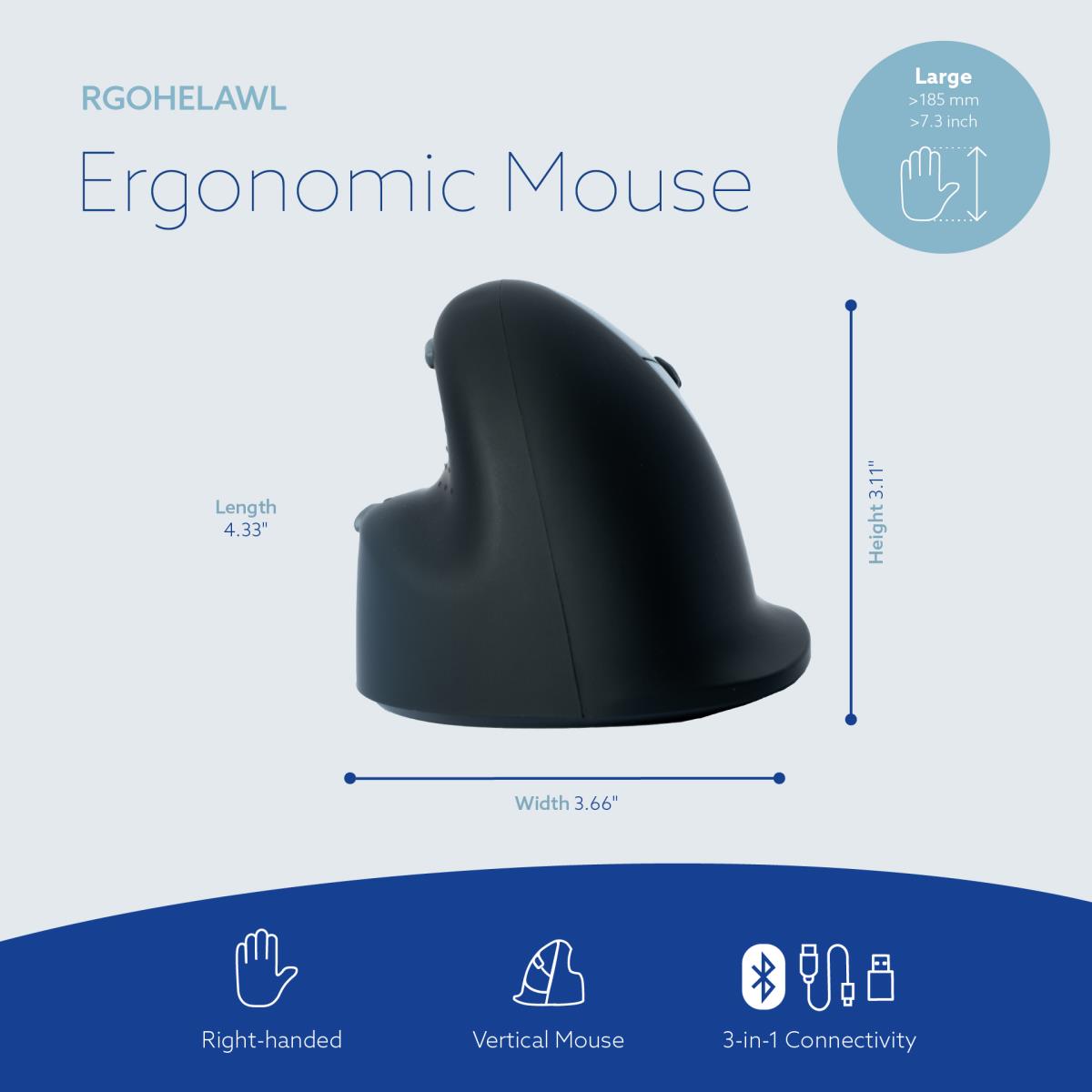 R-GO TOOLS He Ergonomic Mouse L Right Wireless