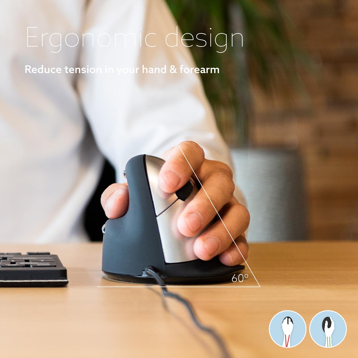 R-GO TOOLS He Ergonomic Mouse M Left Wired