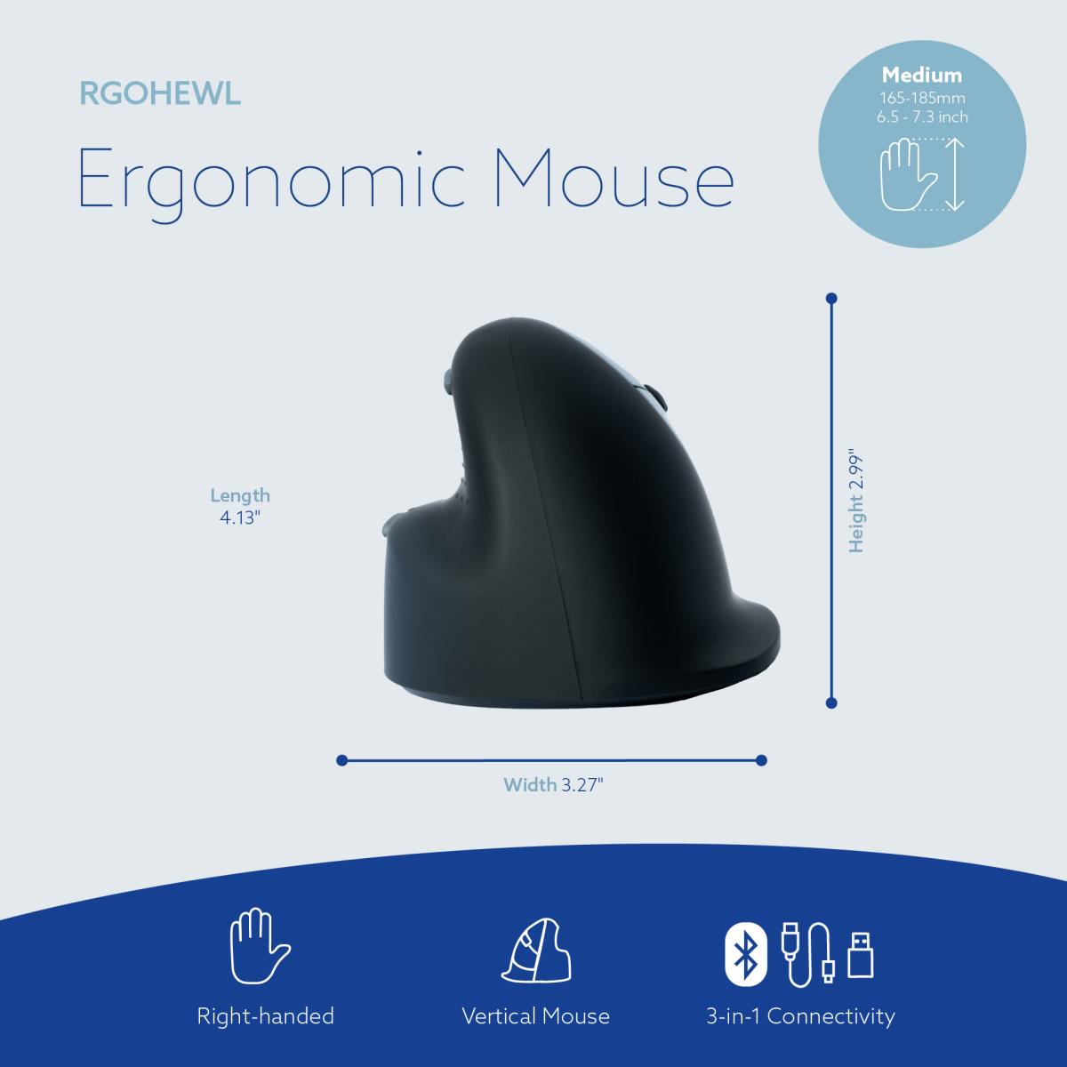 R-GO TOOLS He Ergonomic Mouse M Right Wireless