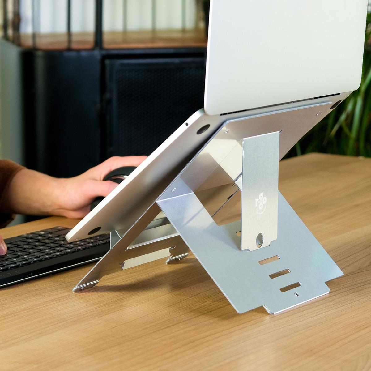 R-GO TOOLS Riser Laptop Stand Flexible/ Adjustable Silver