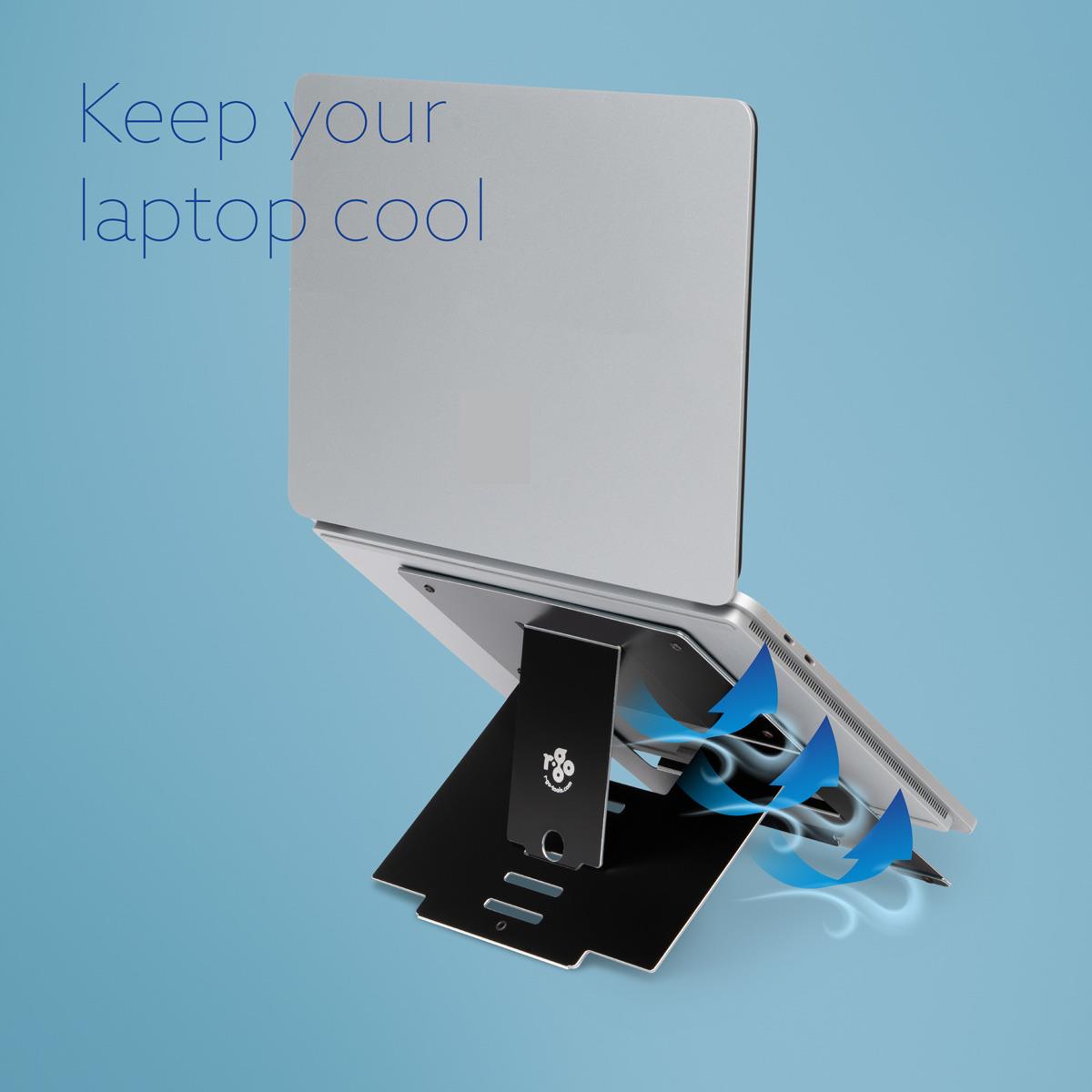R-GO TOOLS Riser Laptop Stand Flexible/ Adjustable Black