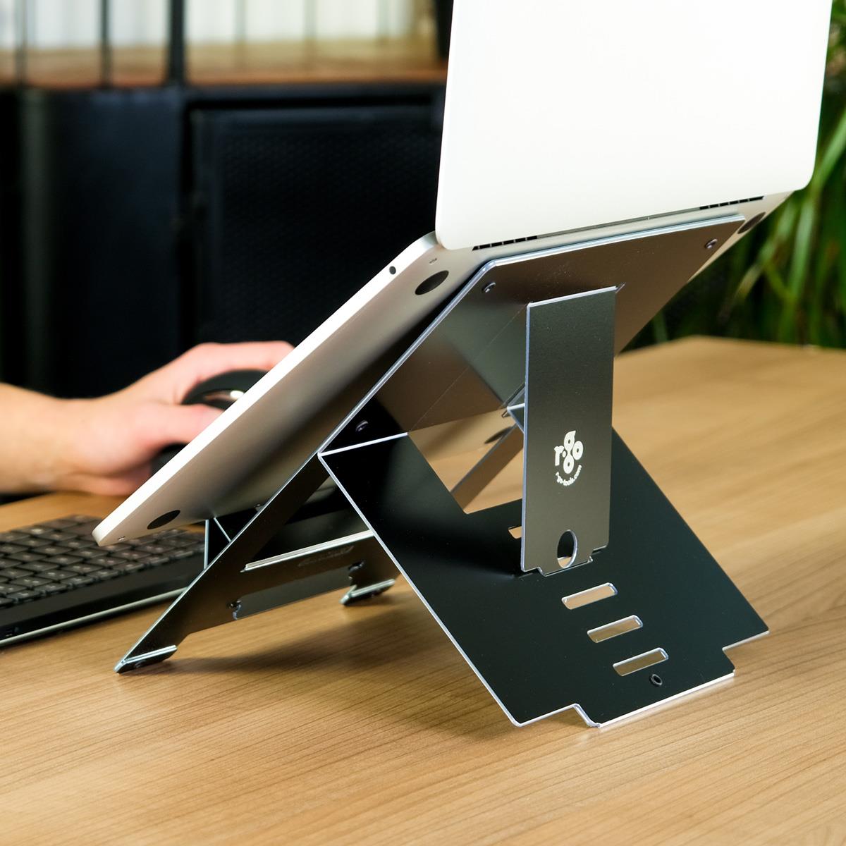 R-GO TOOLS Riser Laptop Stand Flexible/ Adjustable Black