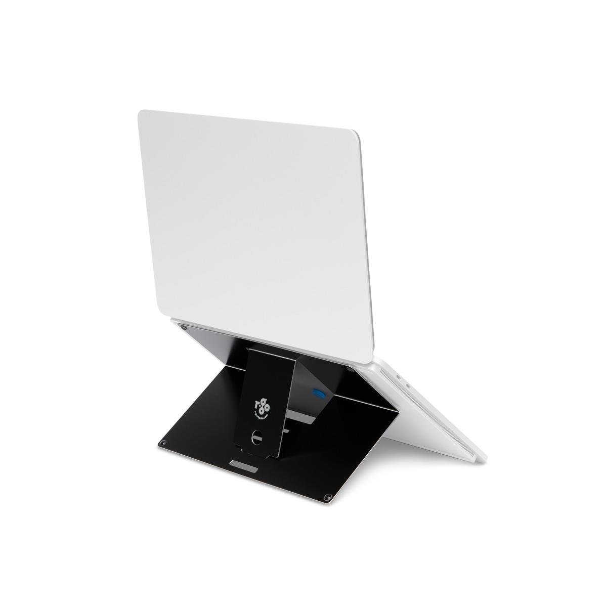 R-GO TOOLS Riser Attachable Laptop Stand Integrated Adjustable Black