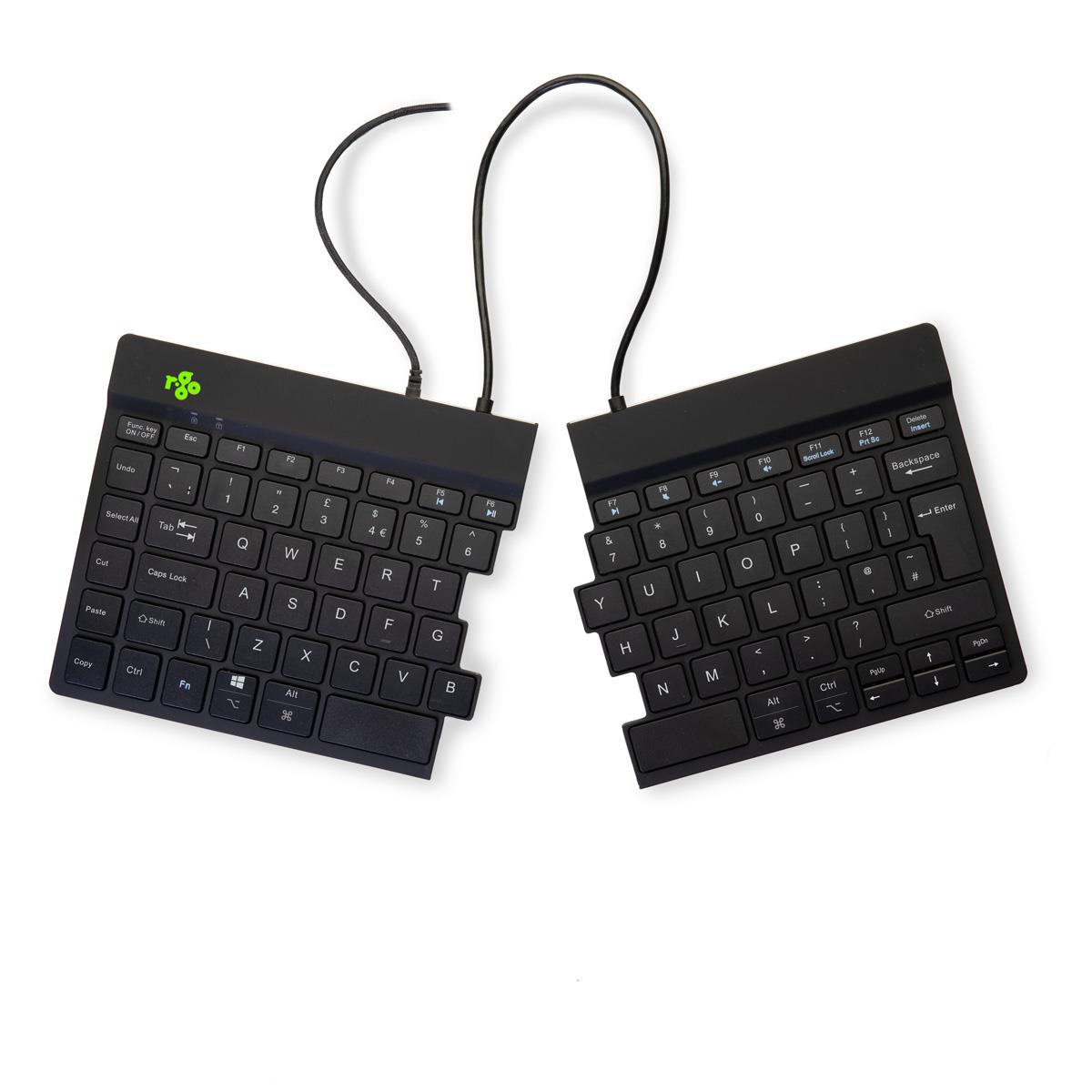 R-GO TOOLS Split Ergonomic - Black - Qwerty Uk
