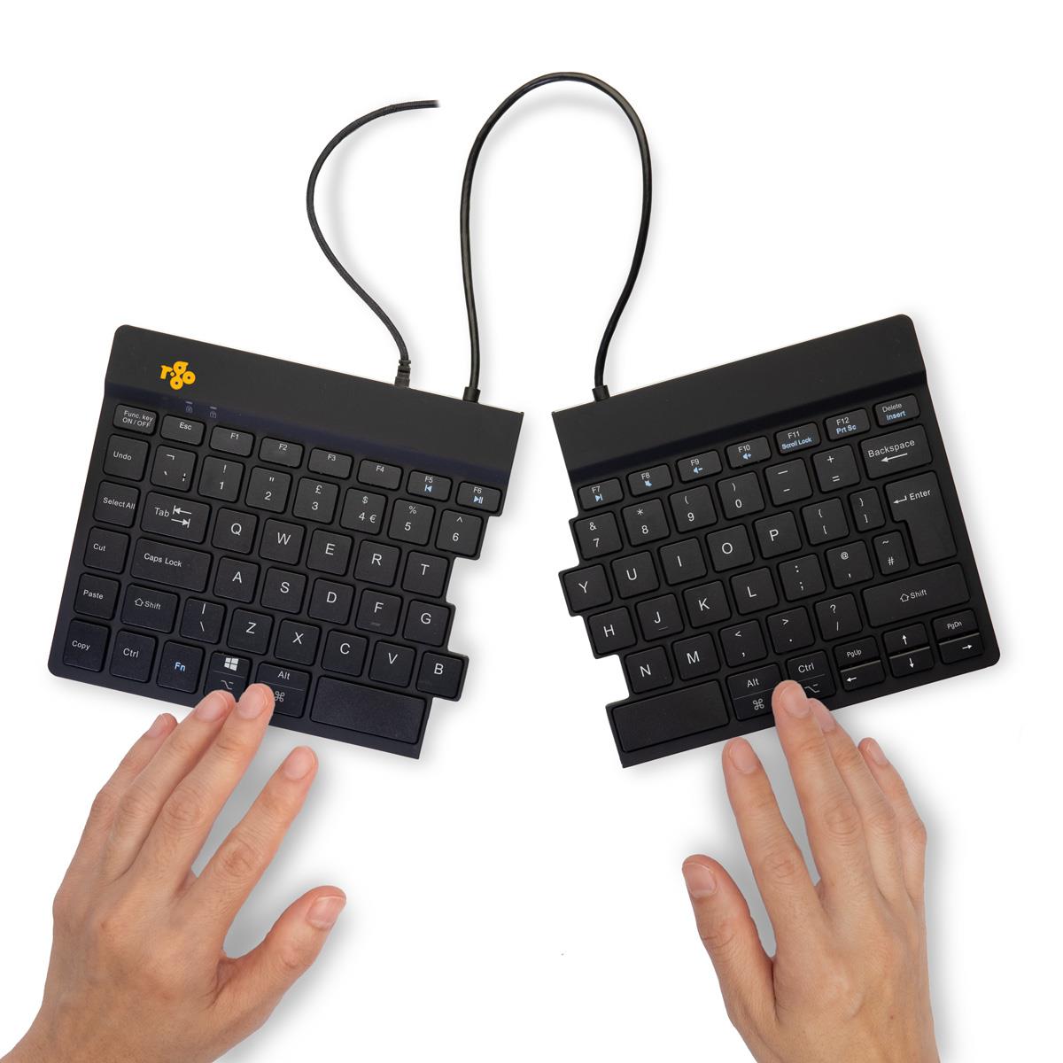 R-GO TOOLS Split Ergonomic - Black - Qwerty Uk