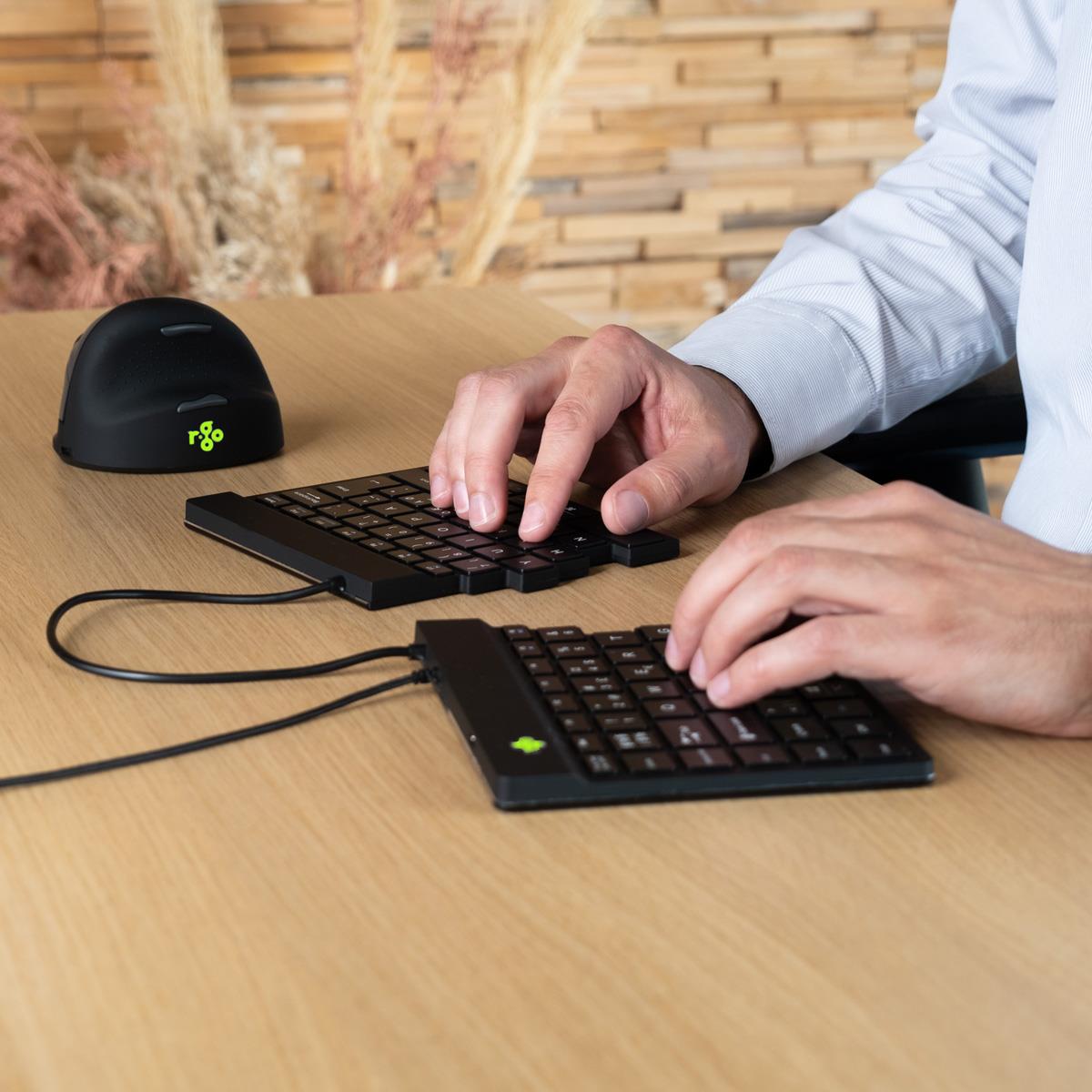 R-GO TOOLS Split Ergonomic - Black - Qwerty Uk