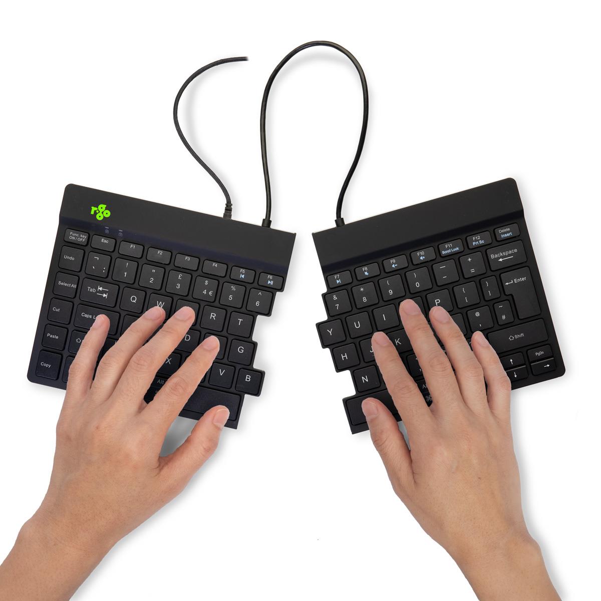 R-GO TOOLS Split Ergonomic - Black - Qwerty Uk