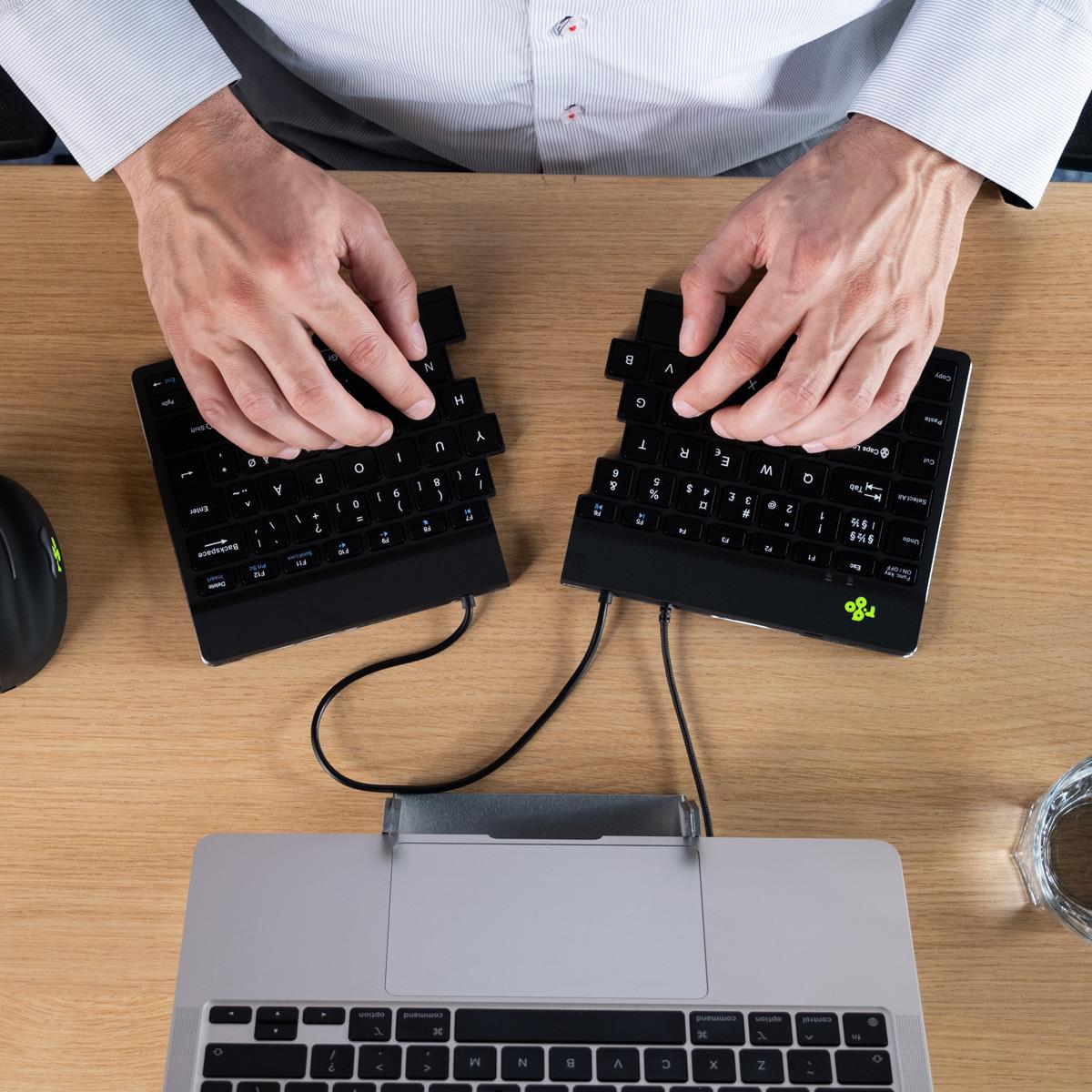 R-GO TOOLS Split Ergonomic - Black - Qwerty Uk