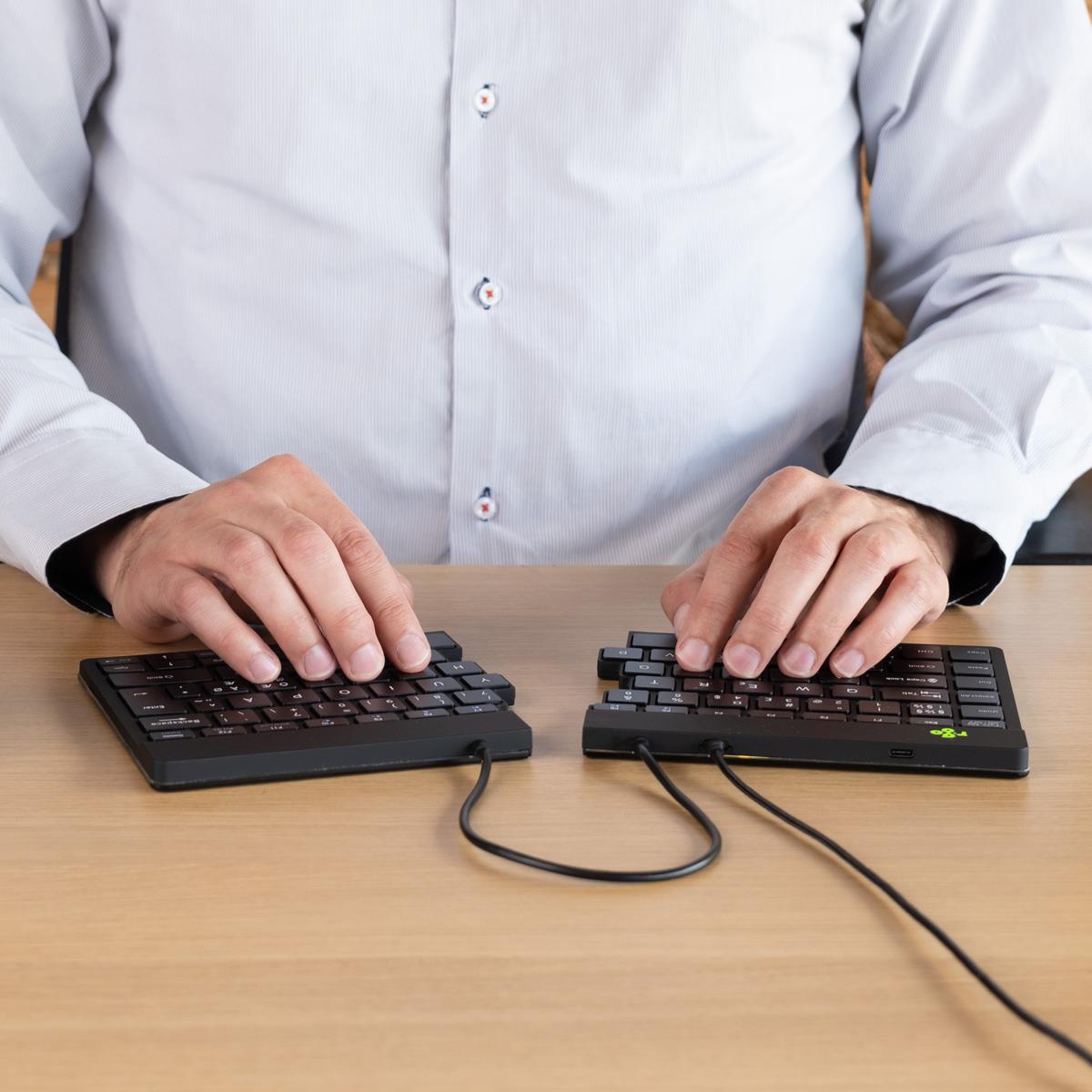 R-GO TOOLS Split Ergonomic - Black - Qwerty Uk