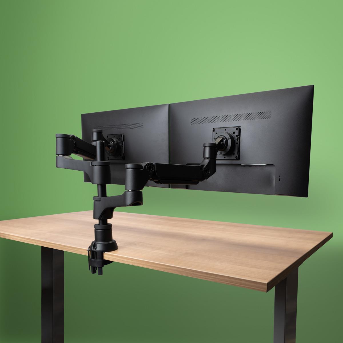 R-GO TOOLS Caparo 4 Twin Monitor Arm Silver