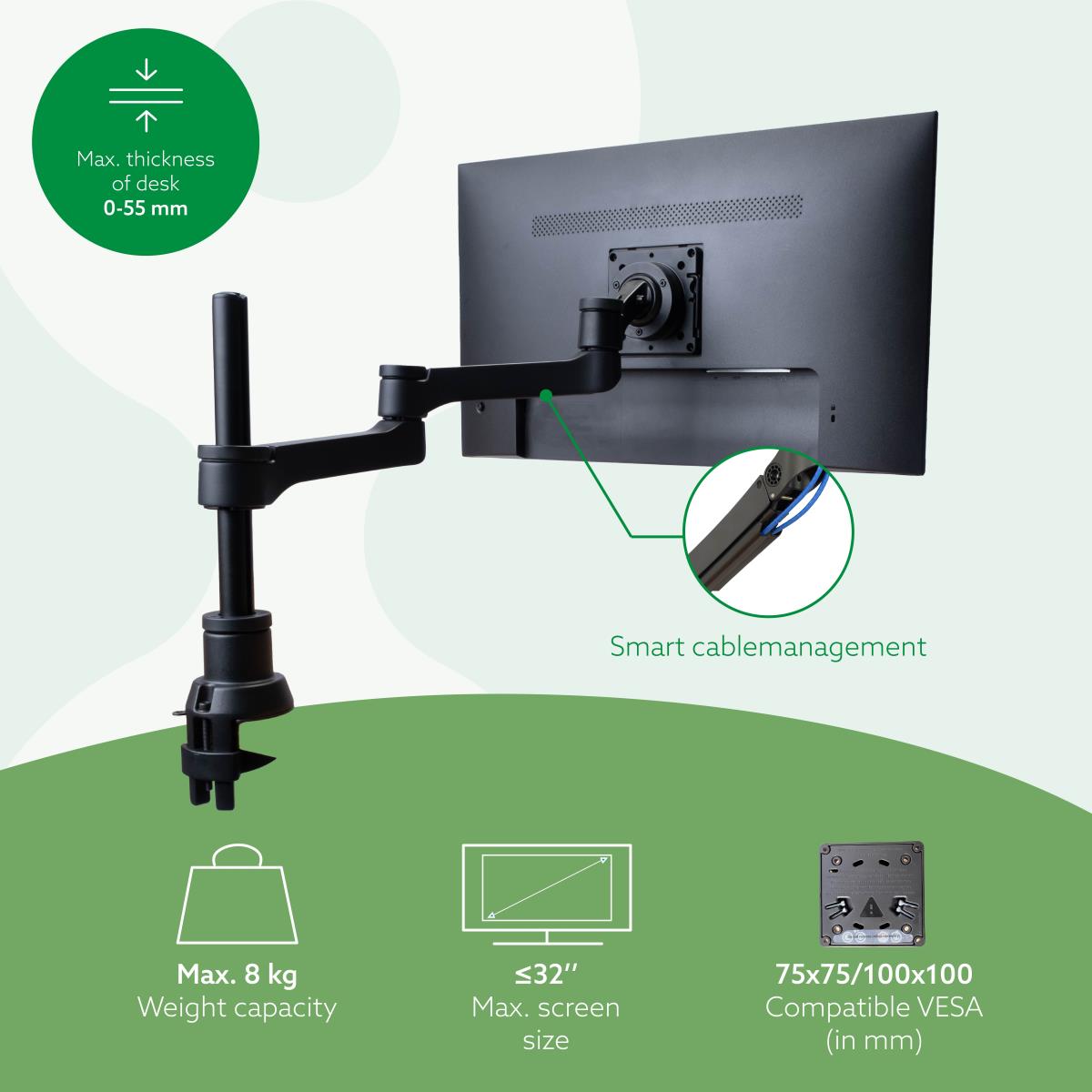 R-GO TOOLS Zepher 4 Monitor Arm Silver