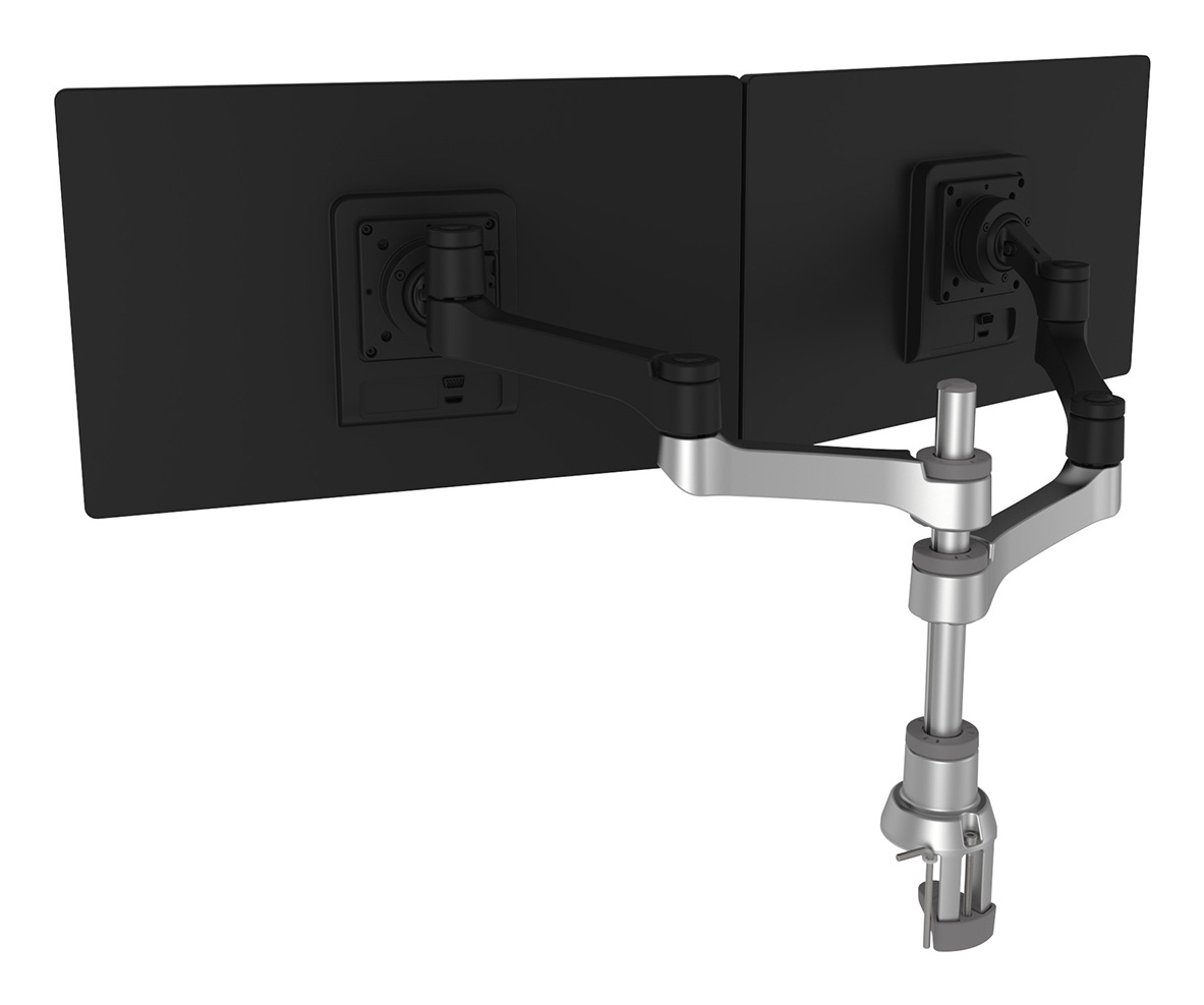 R-GO TOOLS Zepher 4 Twin Monitor Arm Silver
