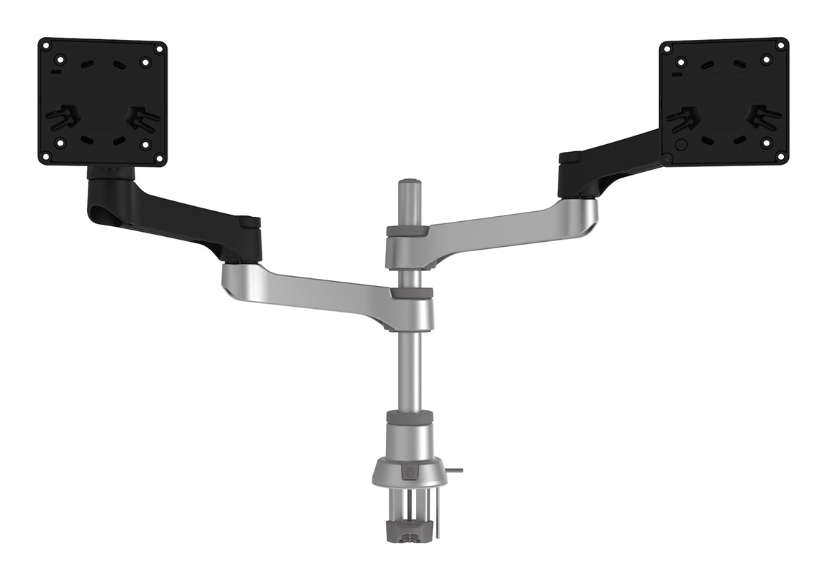 R-GO TOOLS Zepher 4 Twin Monitor Arm Silver