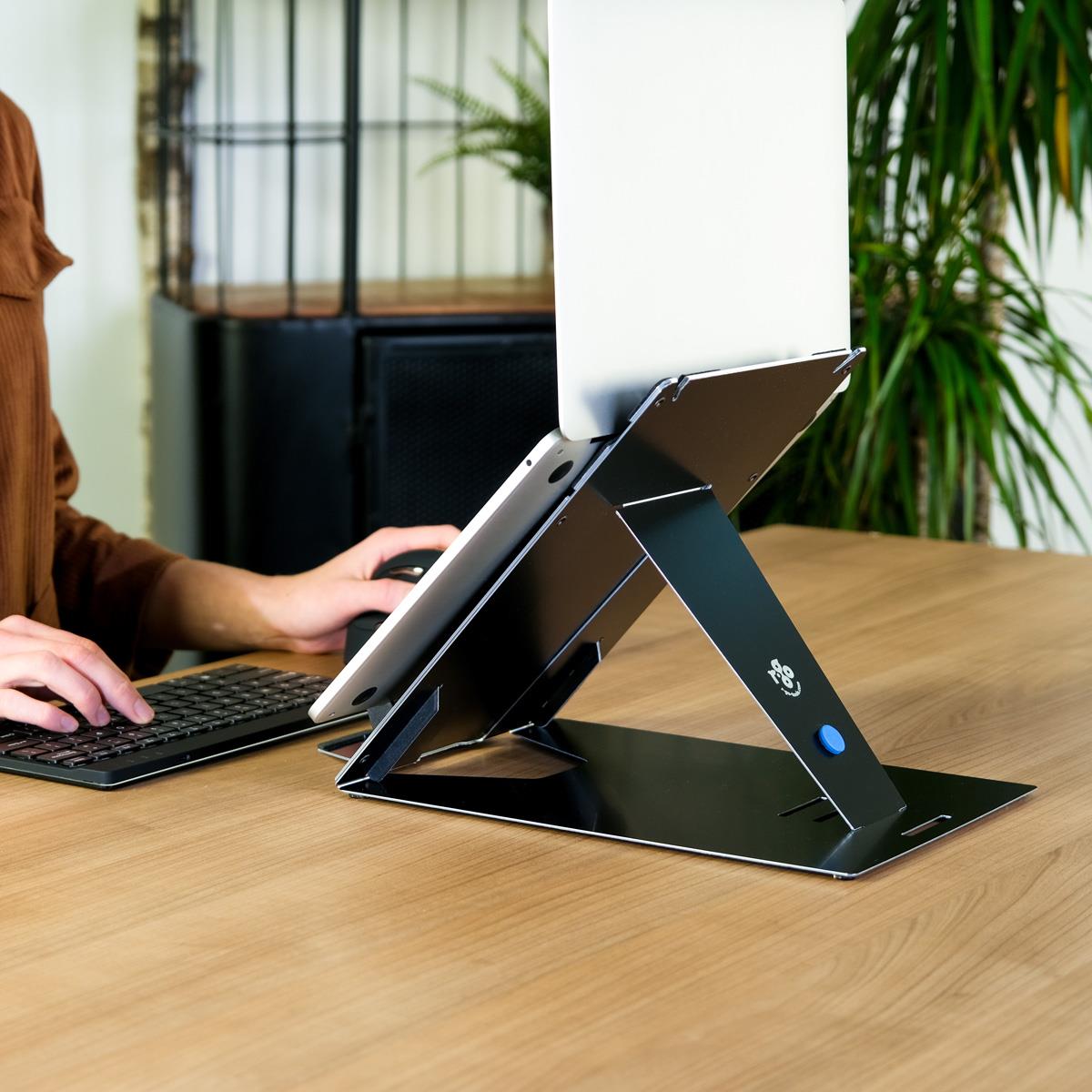 R-GO TOOLS Riser Duo Tablet And Laptop Adjustable Stand Black
