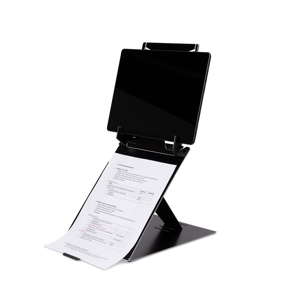R-GO TOOLS Riser Duo Tablet And Laptop Adjustable Stand Black