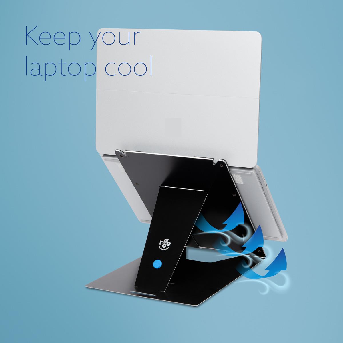 R-GO TOOLS Riser Duo Tablet And Laptop Adjustable Stand Black