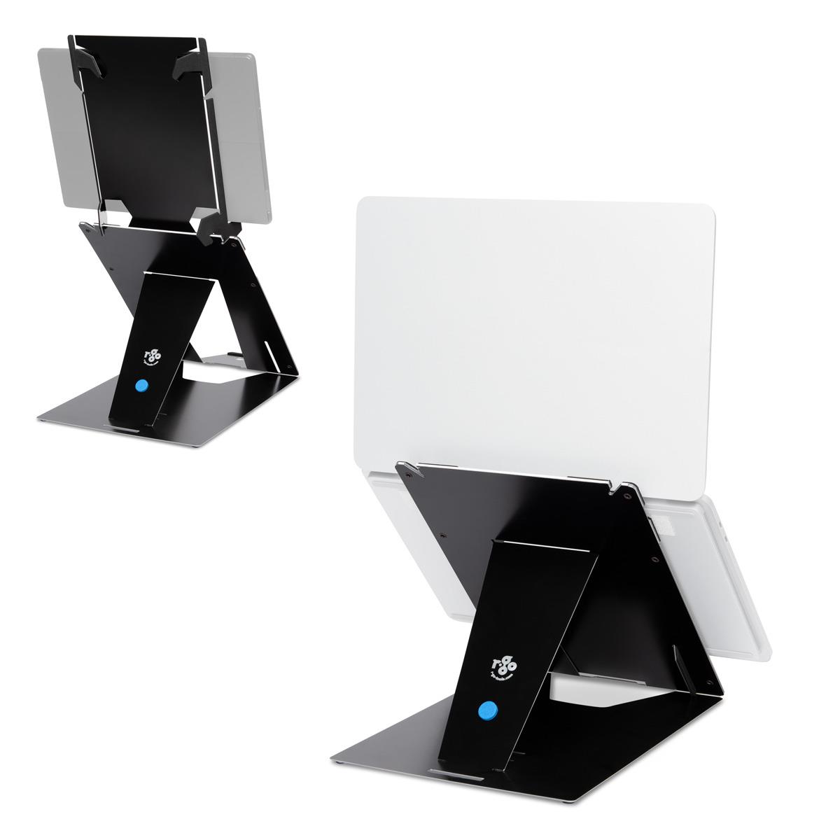 R-GO TOOLS Riser Duo Tablet And Laptop Adjustable Stand Black