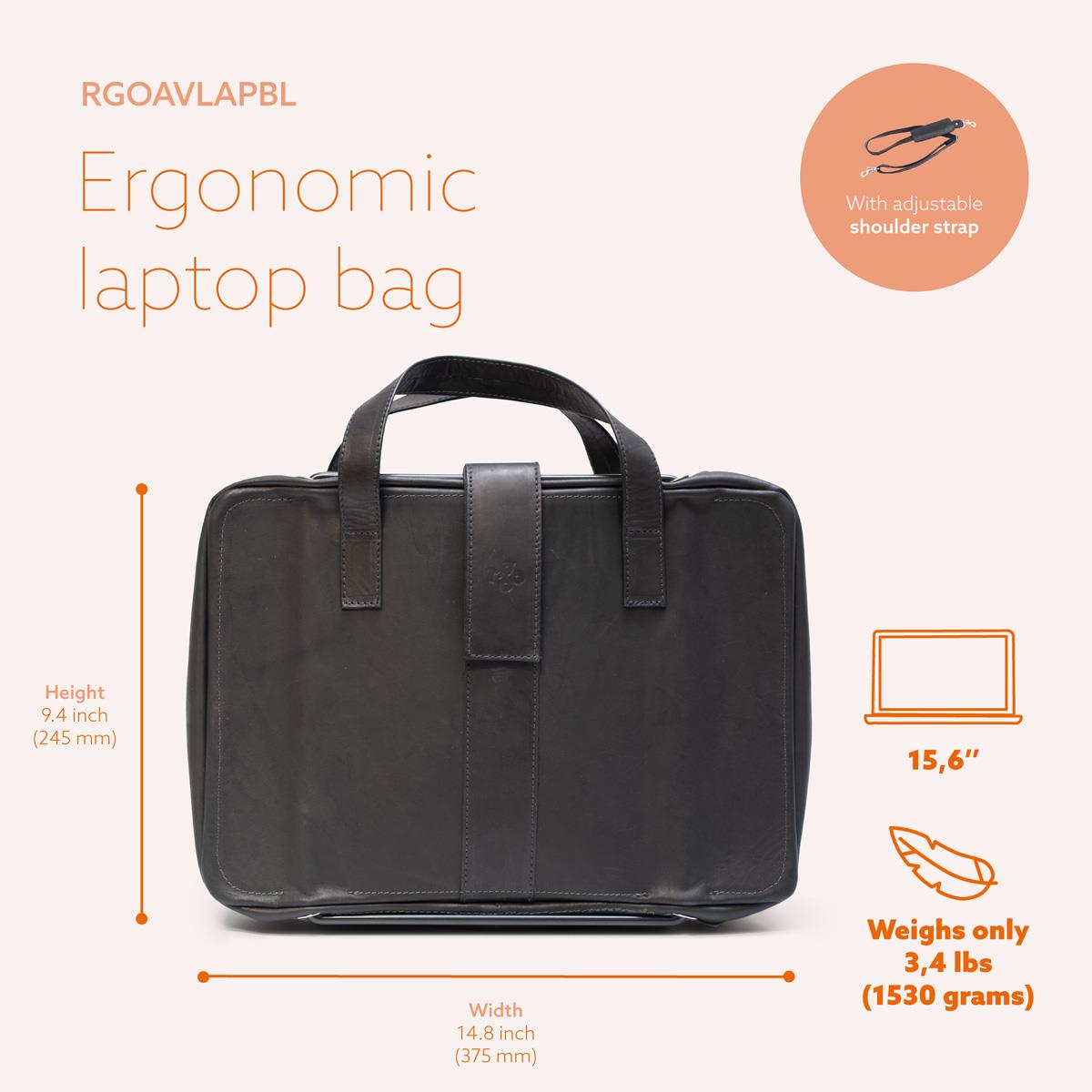 R-GO TOOLS Viva - 15.6in - Notebook Case - Leather - Black