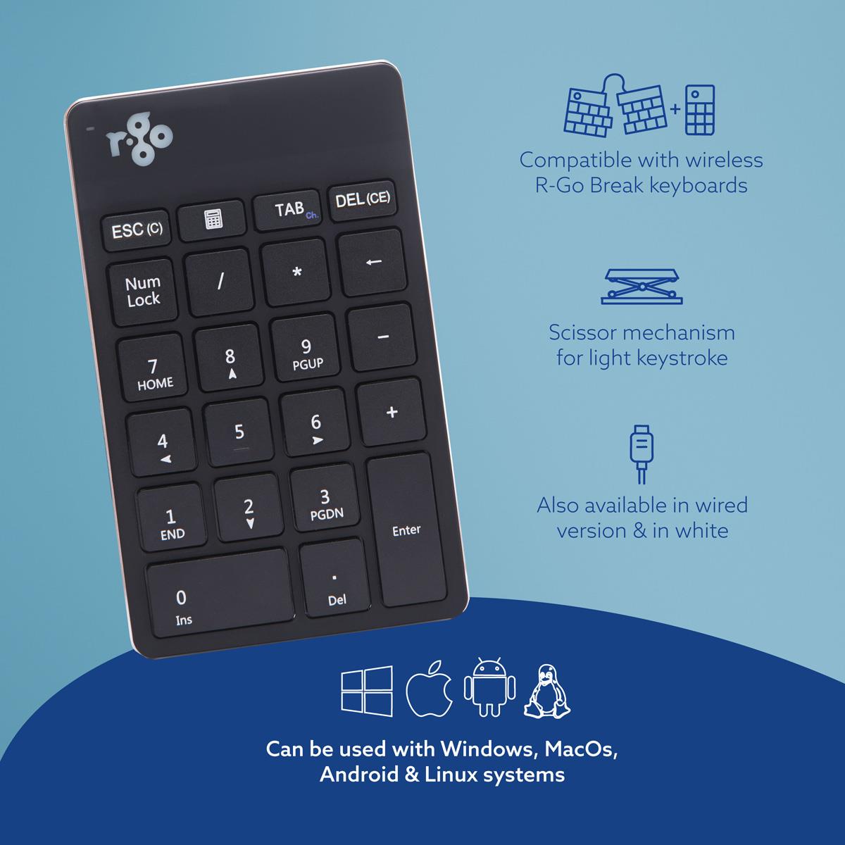 R-GO TOOLS Numpad Break - Wireless - Black